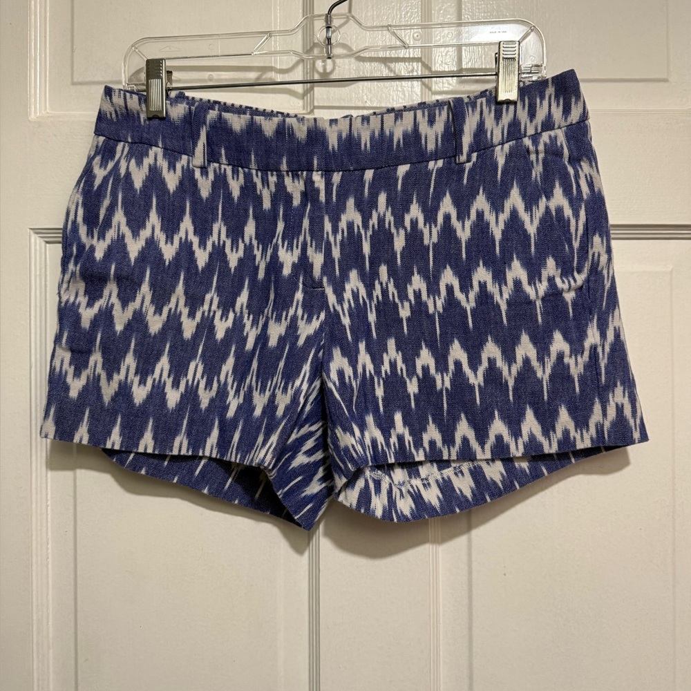 J. Crew Womens Blue Patterned Shorts Size 6